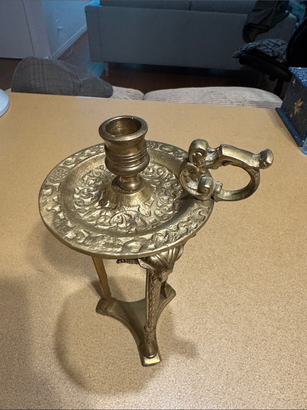Antique Solid Brass Candle Holder